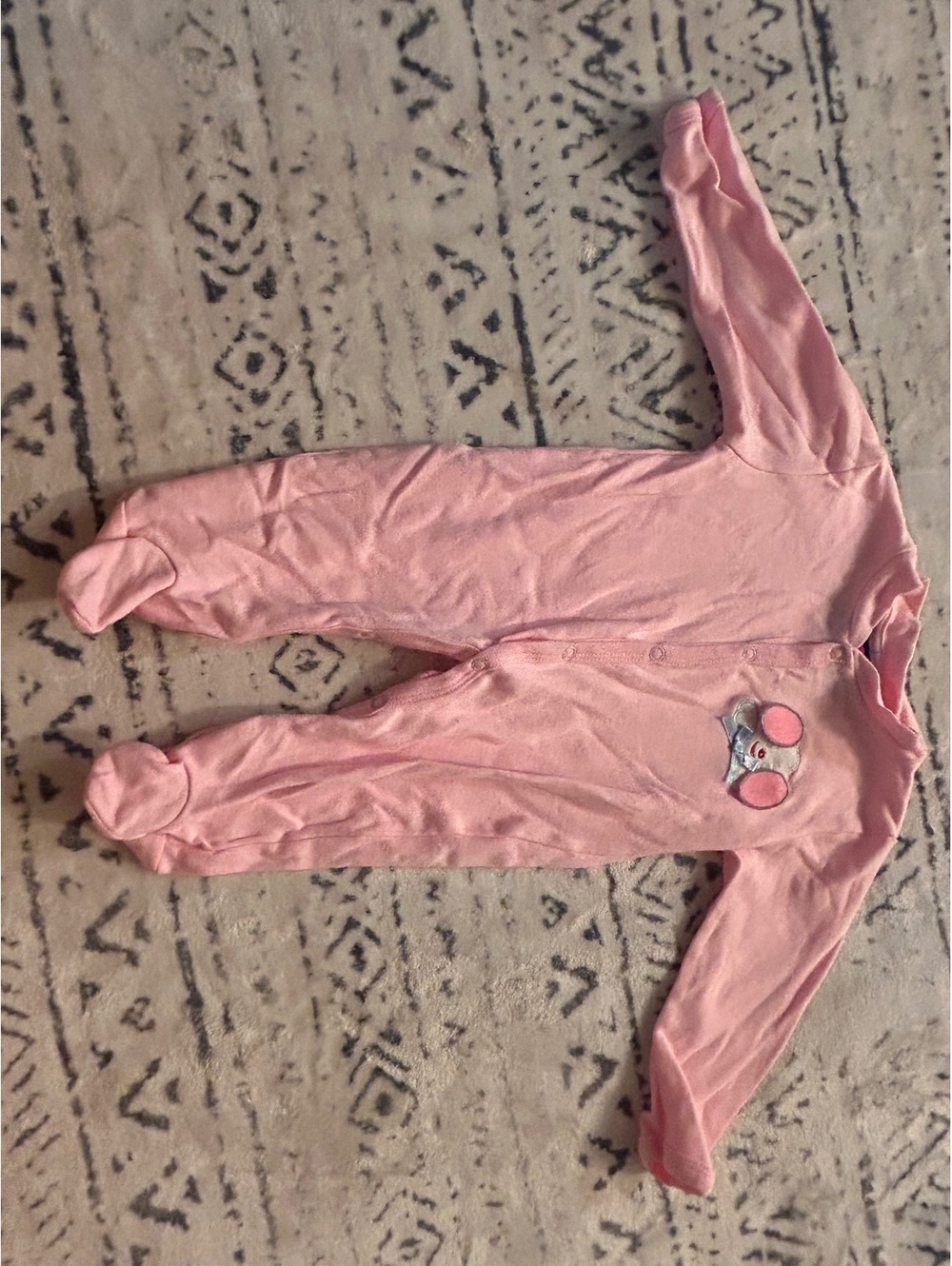 Princess Collection Baby Pink Footed Sleeper Pajamas 6-9 Months